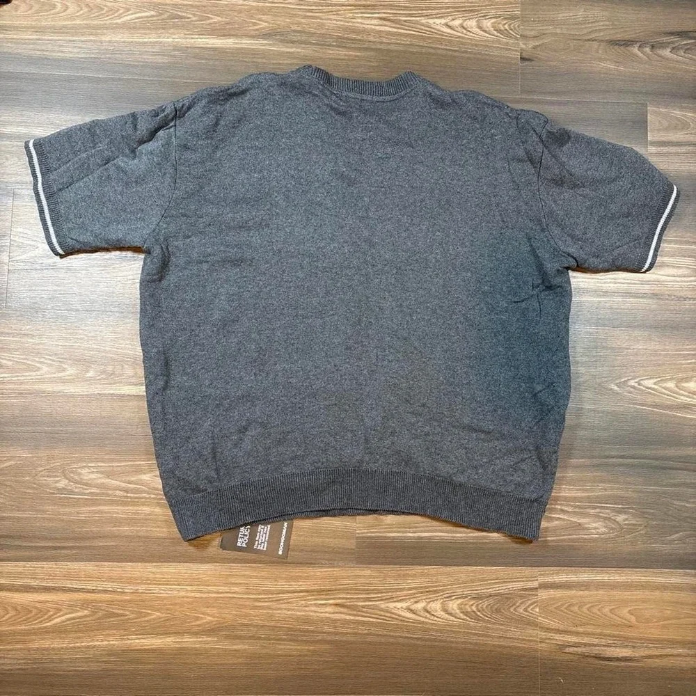 BooHooMAN gray sweater with white and black face graphic, size L